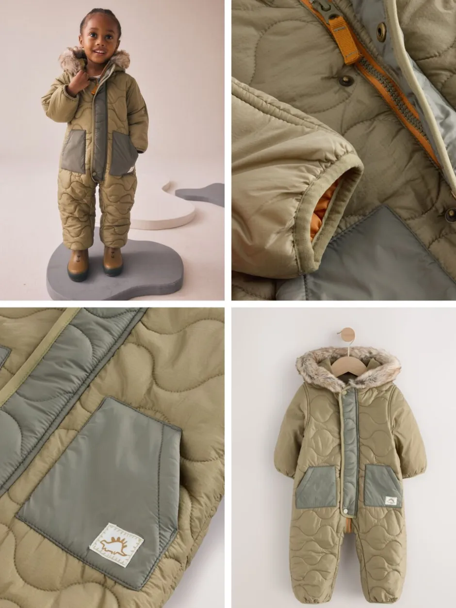 Jassen, Jacks En Kinderwagenpakjes|Jassen En Jacks|Next - Regenbestendig sneeuwpak (3 mnd - 7 jr) Kakigroen