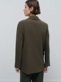 Kostuums En Werkkleding|Next Kakigroen - Relaxed Crosshatch Blazer