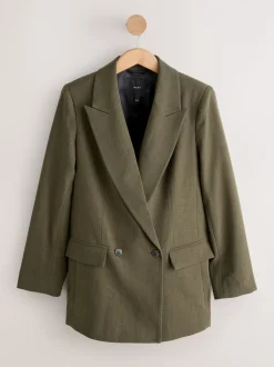 Kostuums En Werkkleding|Next Kakigroen - Relaxed Crosshatch Blazer