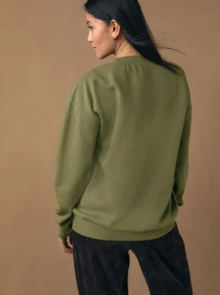 Hoody's En Sweatshirts|Next Kakigroen - Sweatshirt with Appliqué Details