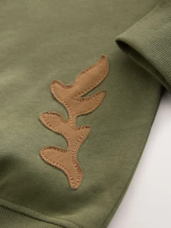 Hoody's En Sweatshirts|Next Kakigroen - Sweatshirt with Appliqué Details