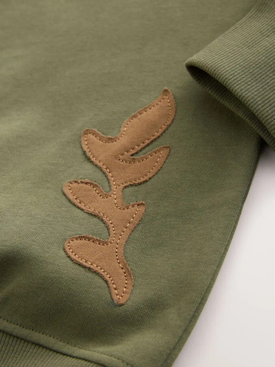 Hoody's En Sweatshirts|Next Kakigroen - Sweatshirt with Appliqué Details