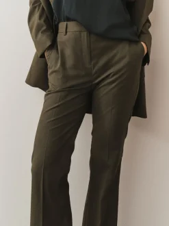 Kostuums En Werkkleding|Next - Tailored Bootcut Trousers With Wool Kakigroen