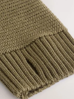 Truien En Breisels|Sweaters En Hoody´S|Next Kakigroen - Utility gebreide hoodie (3-16jr)