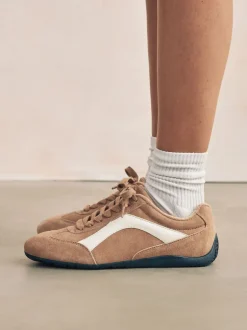 Sneakers*Next - Forever Comfort® Leather Slimsole Lace-Up Trainers Kameelkleurig suède