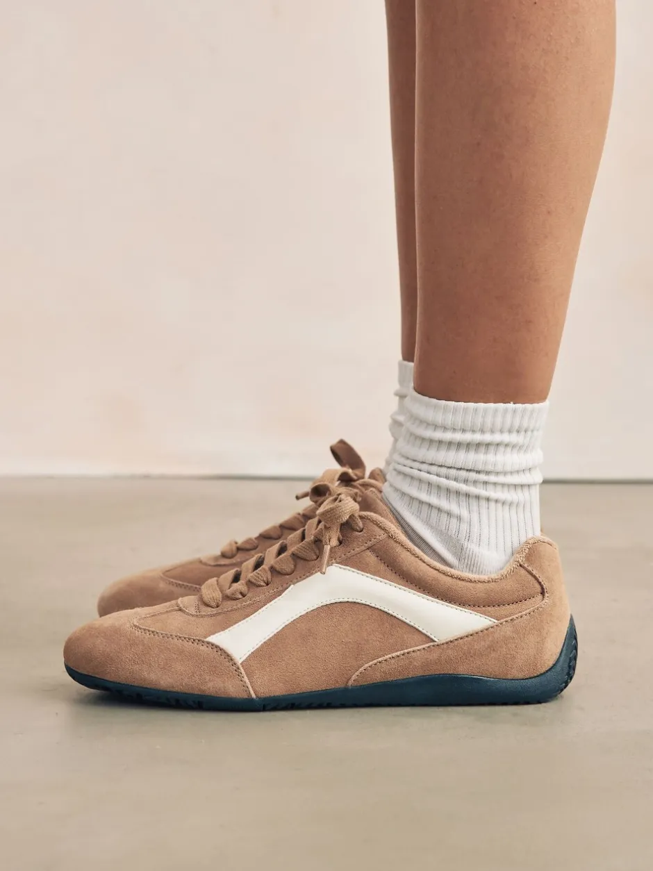 Sneakers*Next - Forever Comfort® Leather Slimsole Lace-Up Trainers Kameelkleurig suède