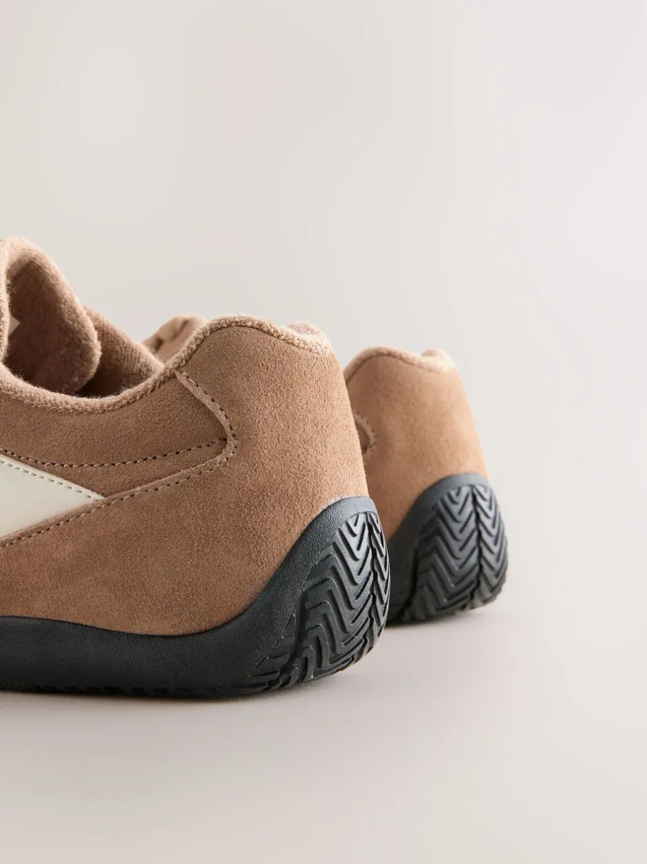 Sneakers*Next - Forever Comfort® Leather Slimsole Lace-Up Trainers Kameelkleurig suède