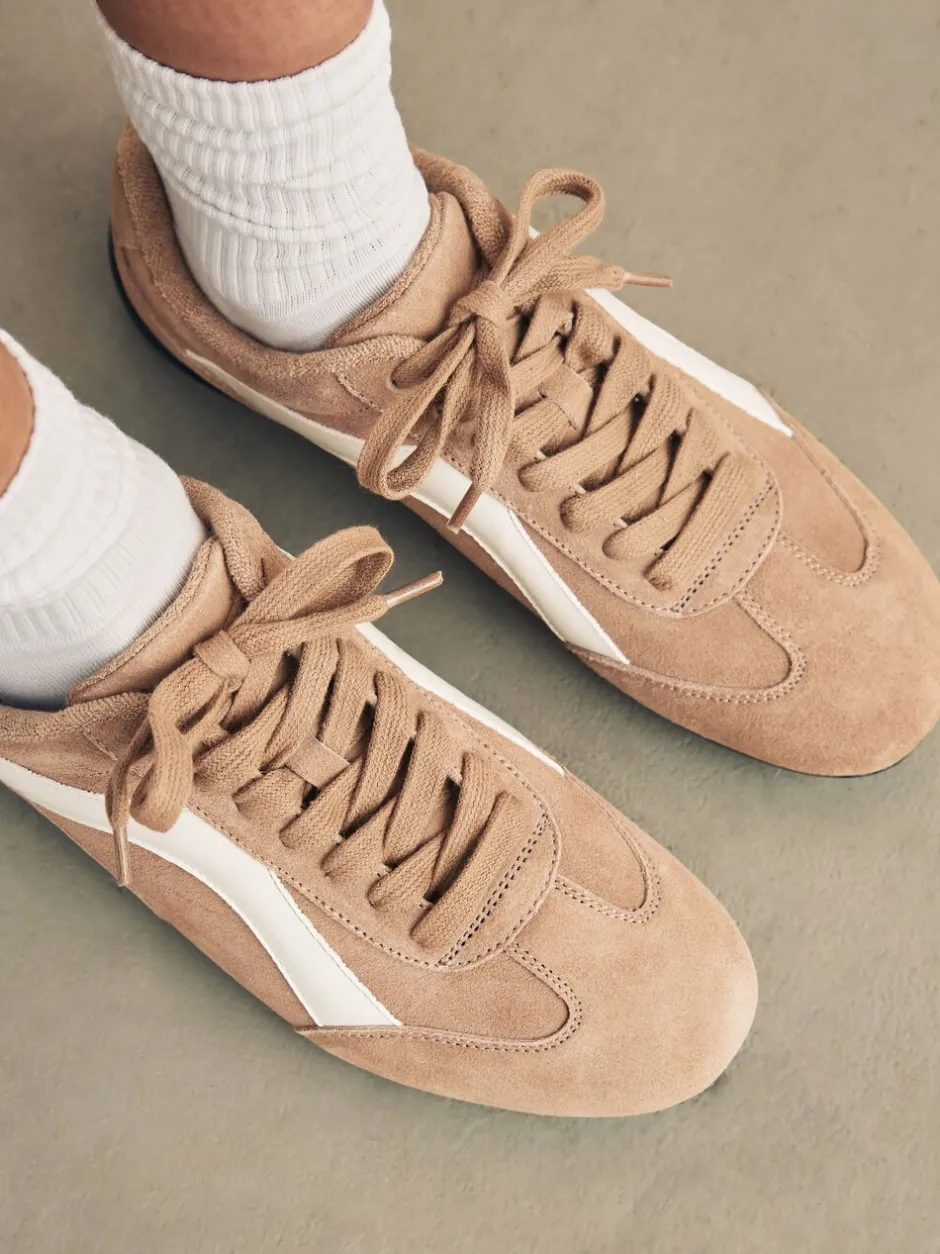 Sneakers*Next - Forever Comfort® Leather Slimsole Lace-Up Trainers Kameelkleurig suède