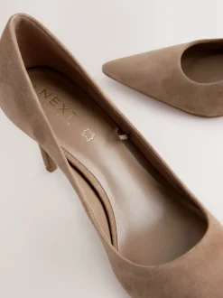 Schoenen Met Hakken*Next - Leren mid-court pumps Kameelkleurig suède