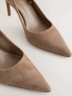 Schoenen Met Hakken*Next - Leren mid-court pumps Kameelkleurig suède