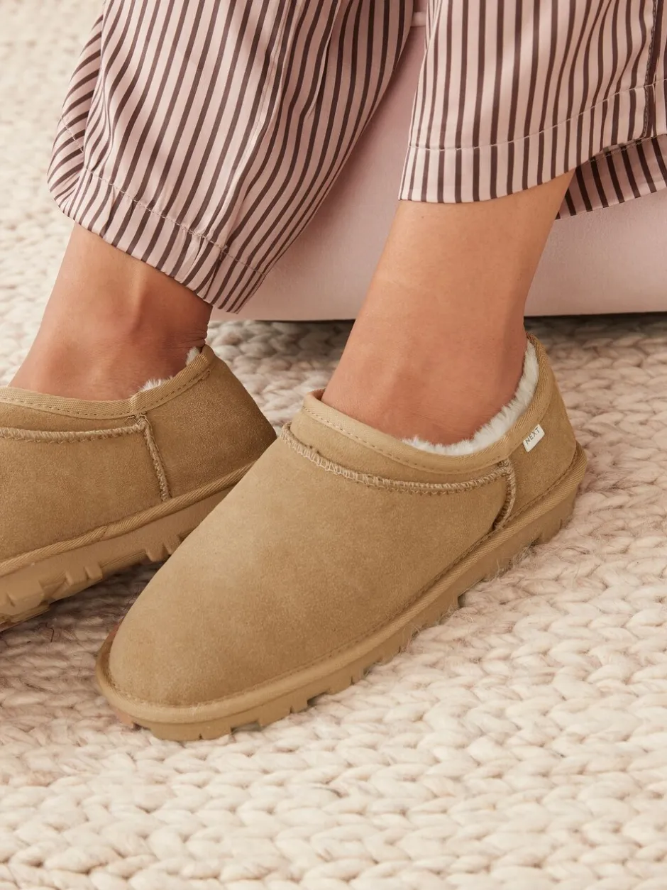 Pantoffels|Loungewear*Next - Suède Shoot pantoffels Kastanjebruin