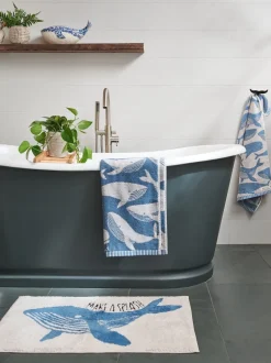 Handdoeken En Badmatten|Next Katoenen handdoek met walvissenprint 100% katoen