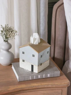 Decoraties|Thuiskantoor|Next Keramisch huisvormig tissuekistje
