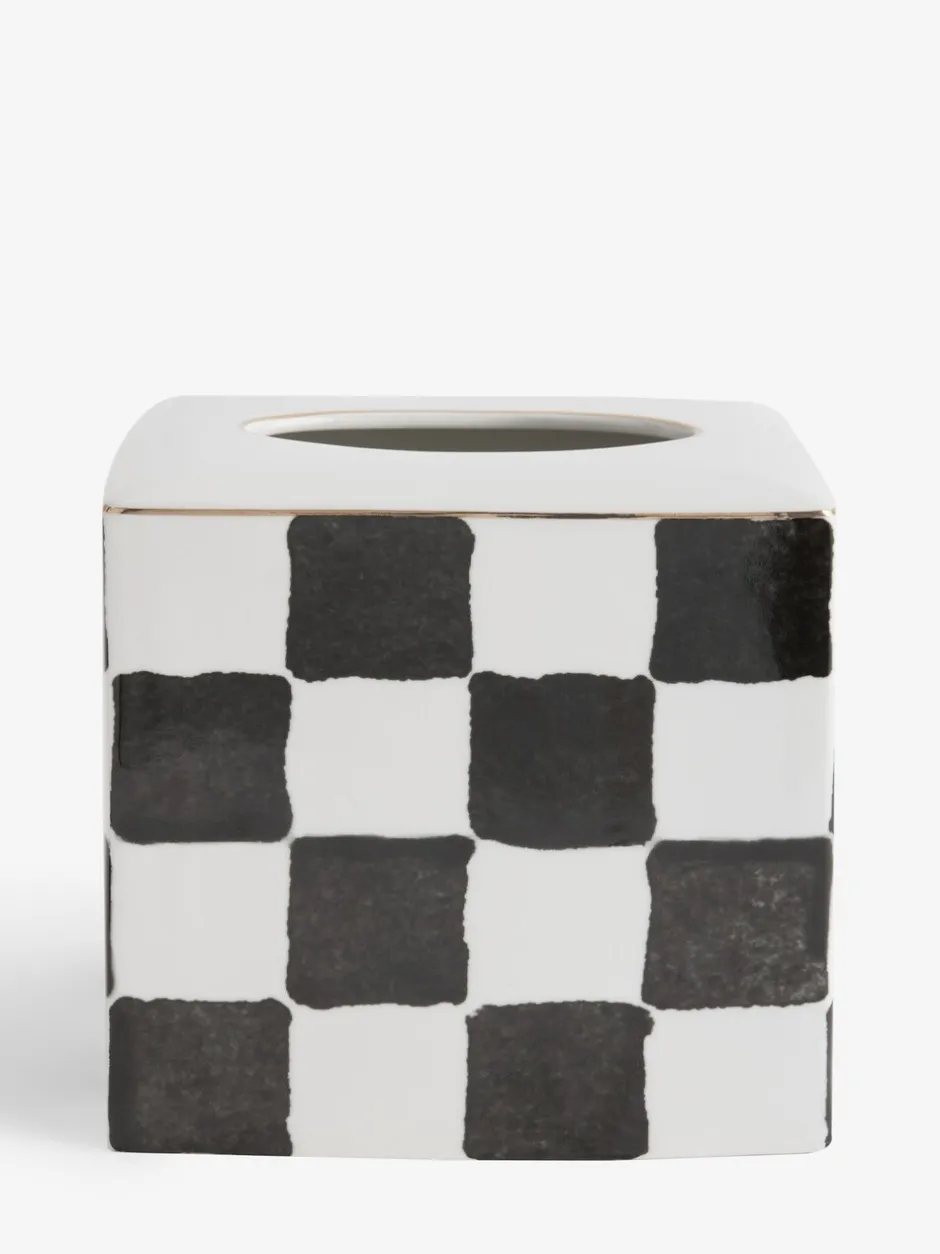 Decoraties|Thuiskantoor|Next Keramische Tissue Box met Ruitpatroon