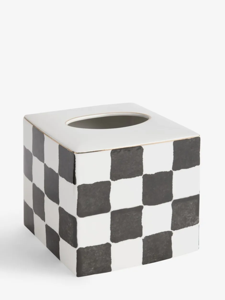 Decoraties|Thuiskantoor|Next Keramische Tissue Box met Ruitpatroon