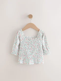 Overhemden En Blouses|Next - Gesmokte blouse (3-16jr) Kersenprint