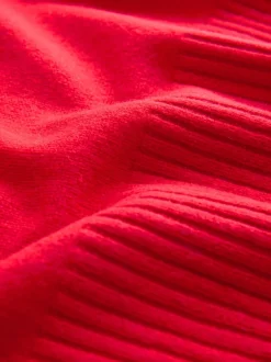 Gebreide Kleding|Next - 100% merinowol N. Premium Rolkraag Trui Kersrood