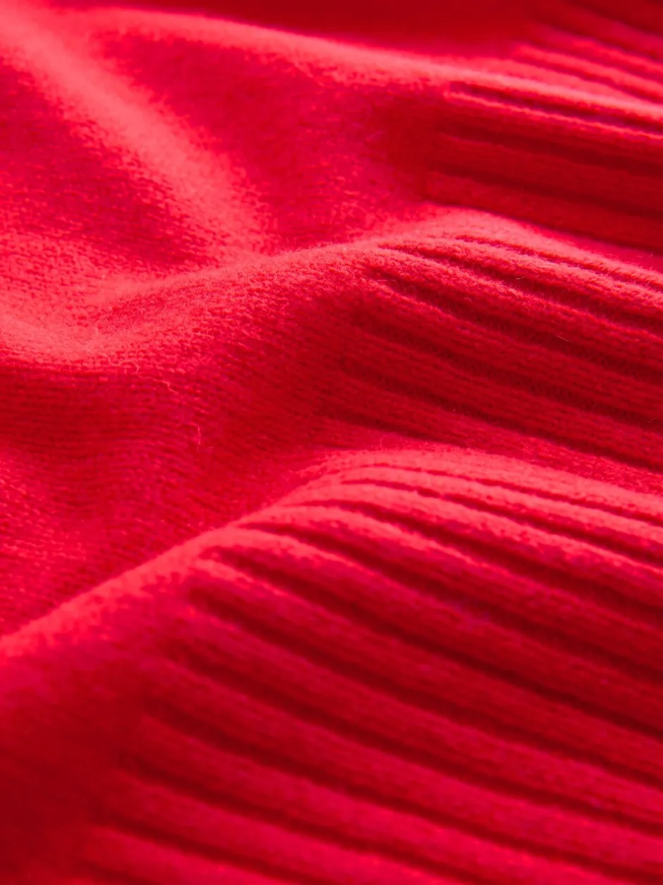 Gebreide Kleding|Next - 100% merinowol N. Premium Rolkraag Trui Kersrood