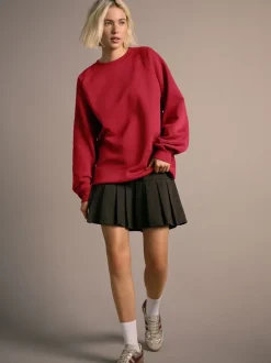 Hoody's En Sweatshirts*Next - Relaxed Fit Heavyweight Regular Crew Neck Sweatshirt Kersrood