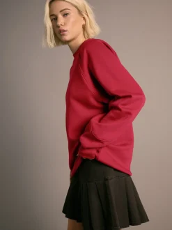 Hoody's En Sweatshirts*Next - Relaxed Fit Heavyweight Regular Crew Neck Sweatshirt Kersrood
