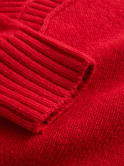 Gebreide Kleding*Next - Trui met lange hals, katoen en wolmix Kersrood