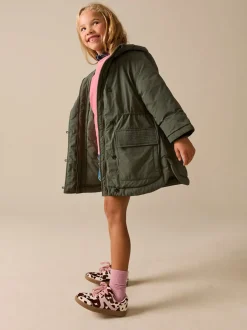 Jassen En Jacks|Next Khaki - Regenbestendige gewatteerde parka (5-13jr)