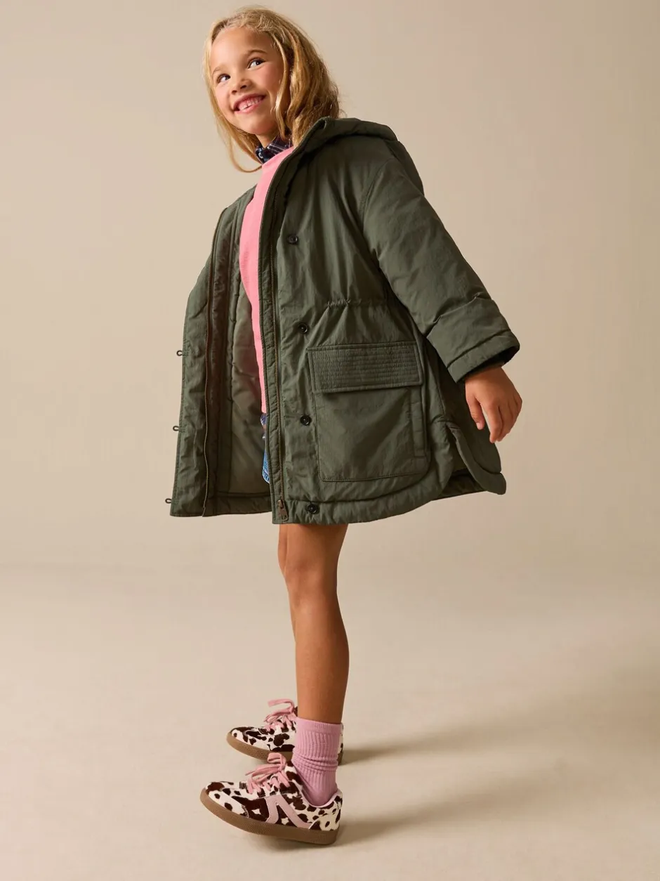 Jassen En Jacks|Next Khaki - Regenbestendige gewatteerde parka (5-13jr)