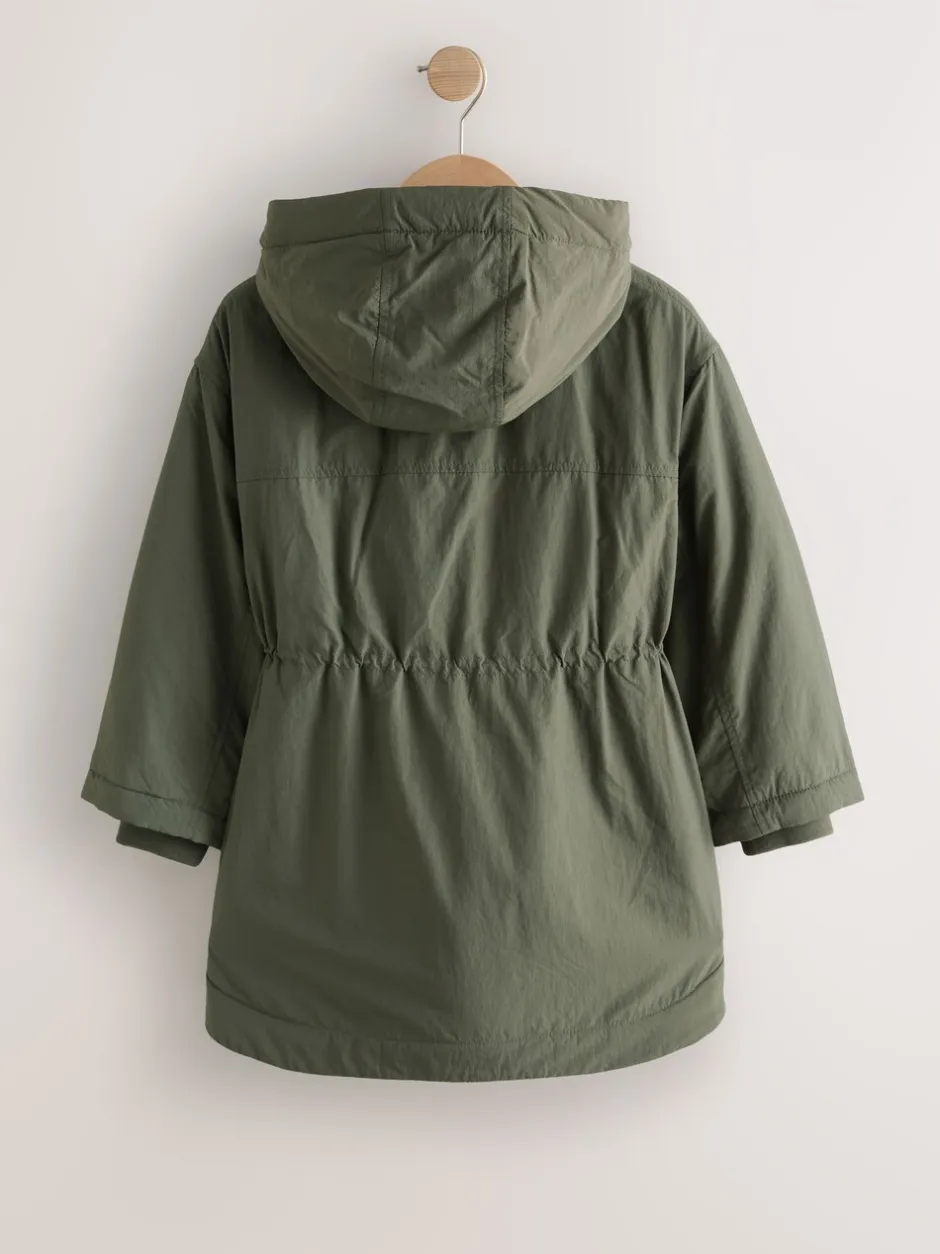 Jassen En Jacks|Next Khaki - Regenbestendige gewatteerde parka (5-13jr)
