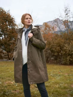 Jassen En Jacks|Moederschap*Seraphine - 3 in 1 Zwangerschaps- en draagparka met Borgvoering Khaki