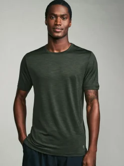 T-Shirts En Hemden*Next - T-shirt met korte mouwen - Actieve Gym Mesh Vesten 3 Pack Khakigroen/leigrijs/zwart
