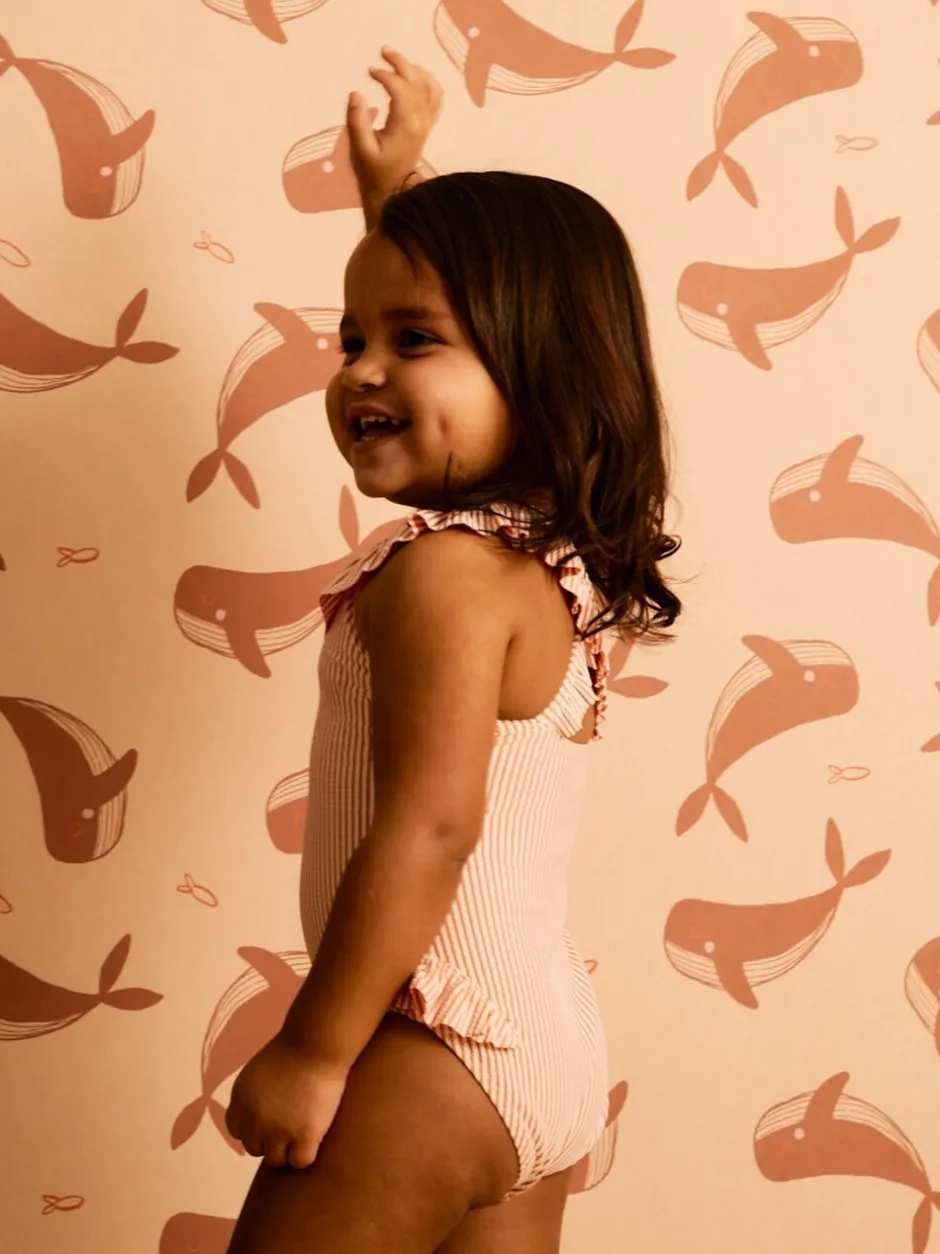 Badkleding|Mori KIDLY By Seersucker Frilled Swimsuit