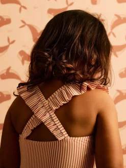 Badkleding|Mori KIDLY By Seersucker Frilled Swimsuit