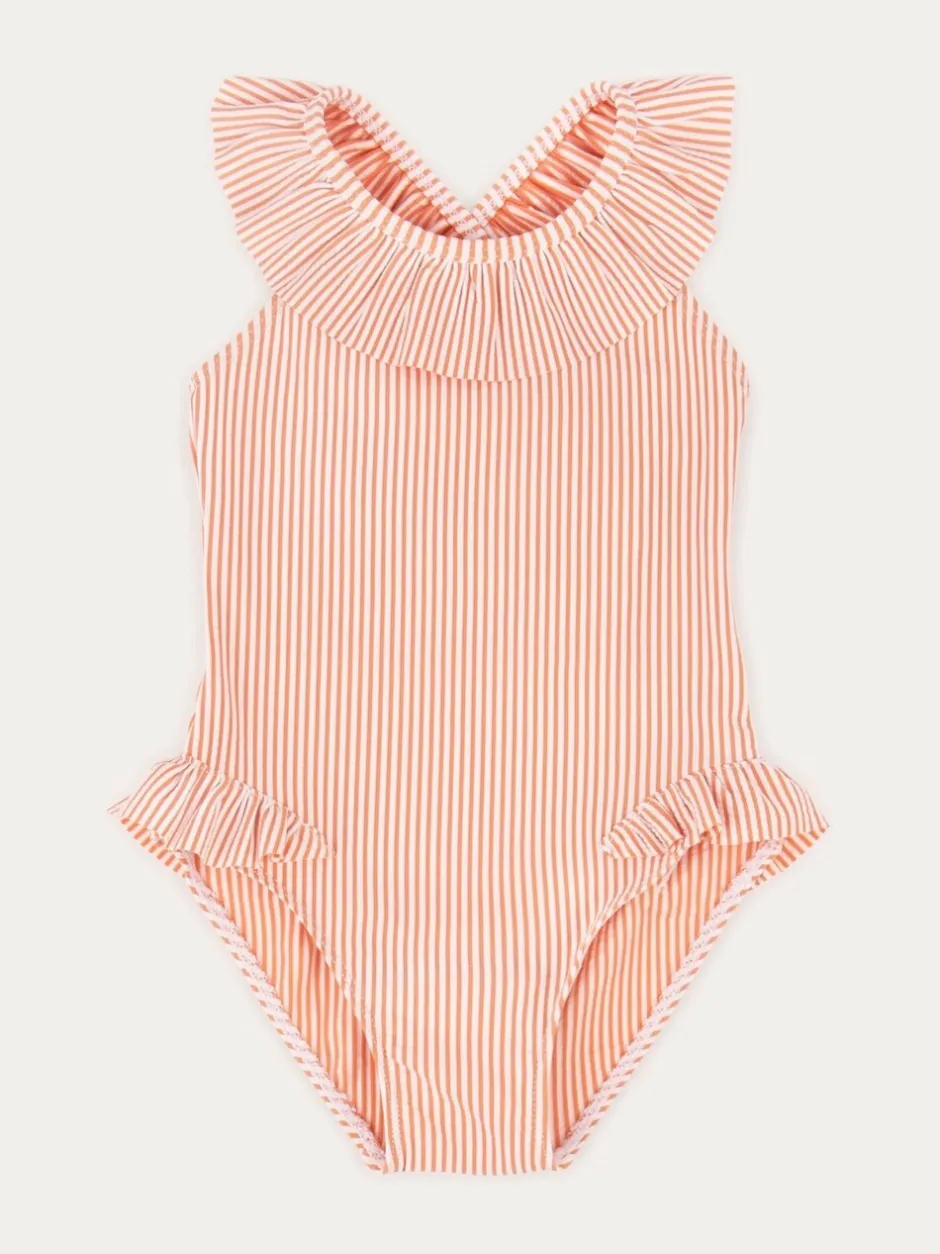 Badkleding|Mori KIDLY By Seersucker Frilled Swimsuit