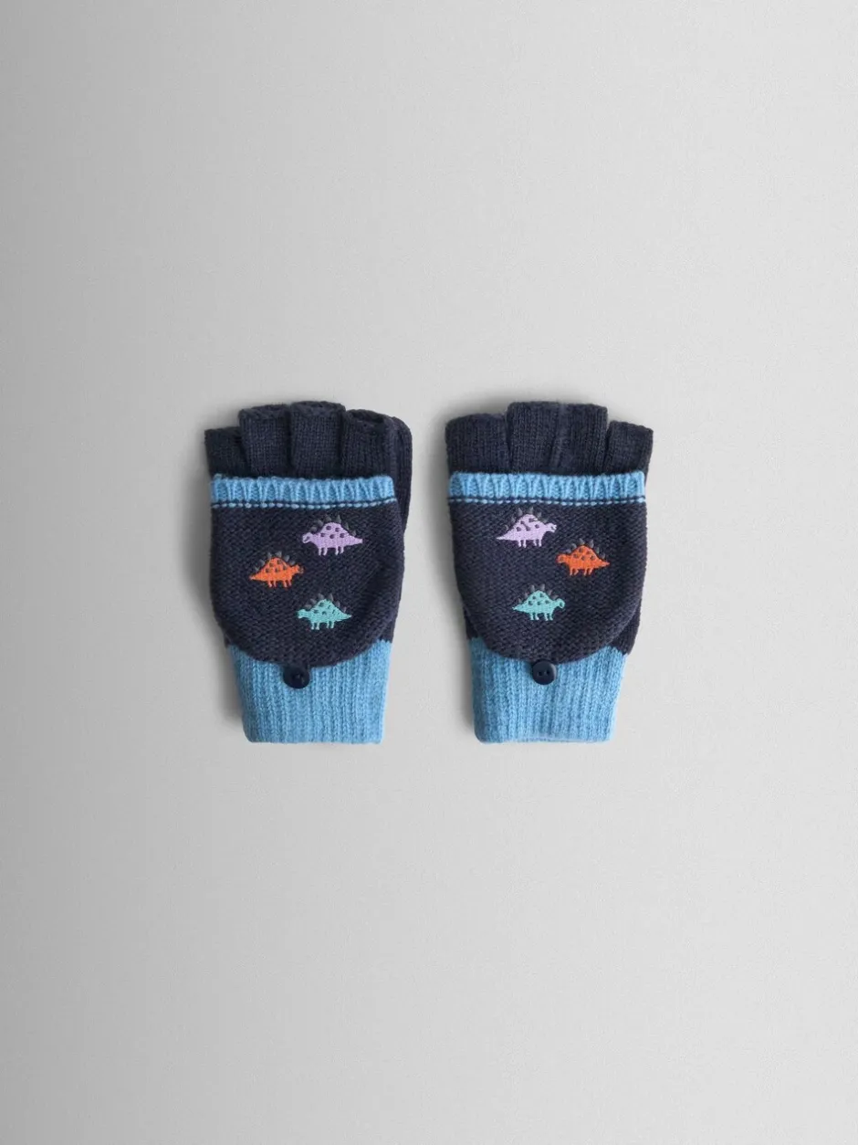 Mutsen, Handschoenen En Sjaals*Jojo Maman Bébé - - Wanten met fleecevoering Kiezelkleurig dinosaurus