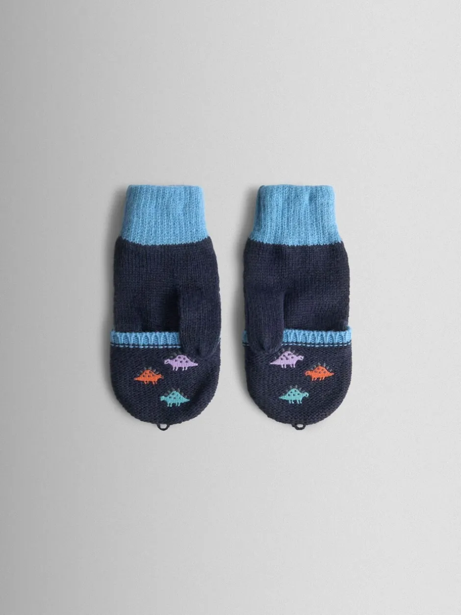 Mutsen, Handschoenen En Sjaals*Jojo Maman Bébé - - Wanten met fleecevoering Kiezelkleurig dinosaurus