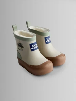 Laarzen*Jojo Maman Bébé - Short Cosy Lined Wellie Boot Kiezelkleurig dinosaurus