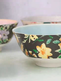 Eetservies En Pastaschalen*Kitchencraft Set of 4 Patterned Floral Ceramic Cereal Bowls