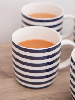 Mokken En Koppen*Kitchencraft Set of 4 Striped Ceramic Mugs