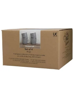 Mokken En Koppen*Kitchencraft Set of 4 Striped Ceramic Mugs