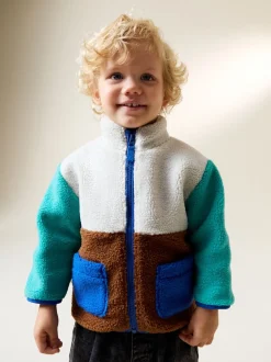 Jassen, Jacks En Kinderwagenpakjes|Jassen En Jacks|Next Kleurenblok - Effen fleece met rits en trechterhals (3mnd-7jr)