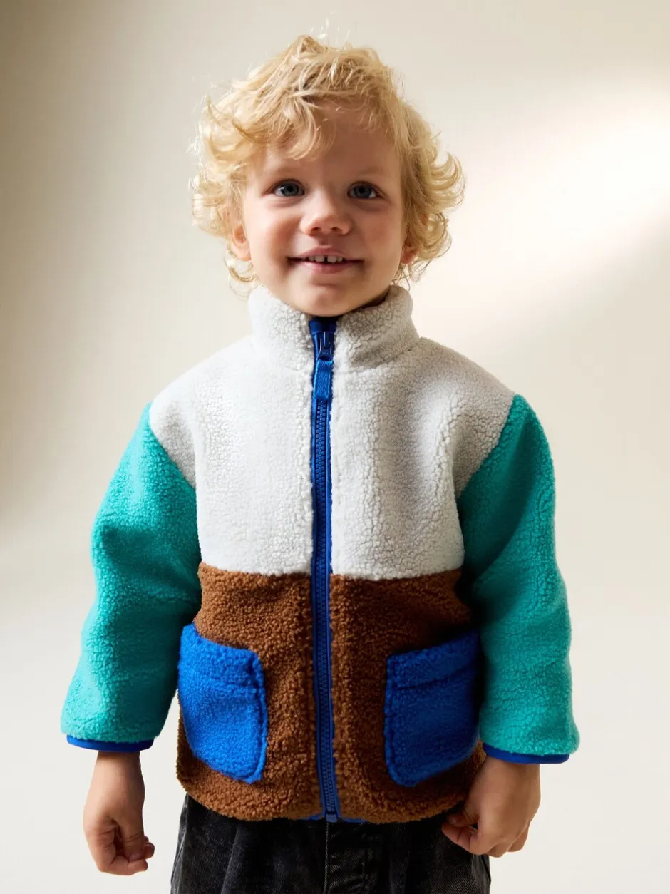 Jassen, Jacks En Kinderwagenpakjes|Jassen En Jacks|Next Kleurenblok - Effen fleece met rits en trechterhals (3mnd-7jr)