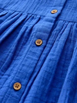 Jurken*Next - Textured Short Sleeve Dress (3mths-8yrs) Kobaltblauw