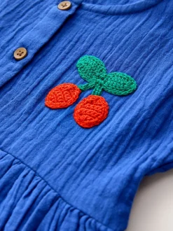 Jurken*Next - Textured Short Sleeve Dress (3mths-8yrs) Kobaltblauw