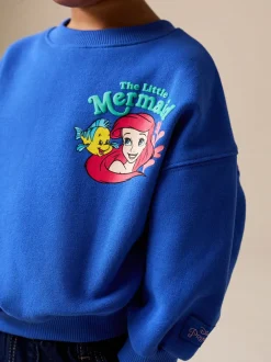 Truien En Breisels|Sweaters En Hoody´S|Next Kobaltblauw - The Little Mermaid Crew Neck Sweatshirt (3mths-7yrs)