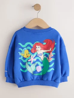 Truien En Breisels|Sweaters En Hoody´S|Next Kobaltblauw - The Little Mermaid Crew Neck Sweatshirt (3mths-7yrs)