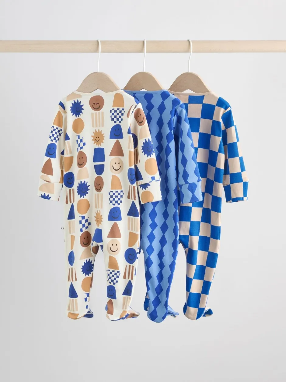 Multipacks|Babypakjes En Babypyjama's*Next Kobaltblauw - Verpakking van 3 babypyjama's met tweewegrits (0-2jr)