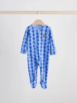 Multipacks|Babypakjes En Babypyjama's*Next Kobaltblauw - Verpakking van 3 babypyjama's met tweewegrits (0-2jr)