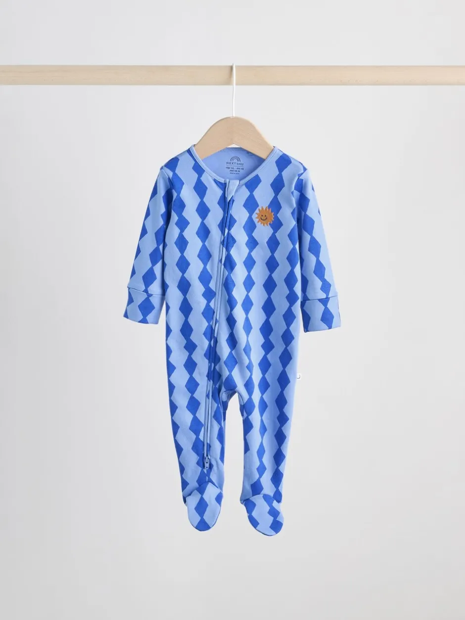 Multipacks|Babypakjes En Babypyjama's*Next Kobaltblauw - Verpakking van 3 babypyjama's met tweewegrits (0-2jr)