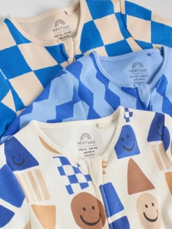 Multipacks|Babypakjes En Babypyjama's*Next Kobaltblauw - Verpakking van 3 babypyjama's met tweewegrits (0-2jr)