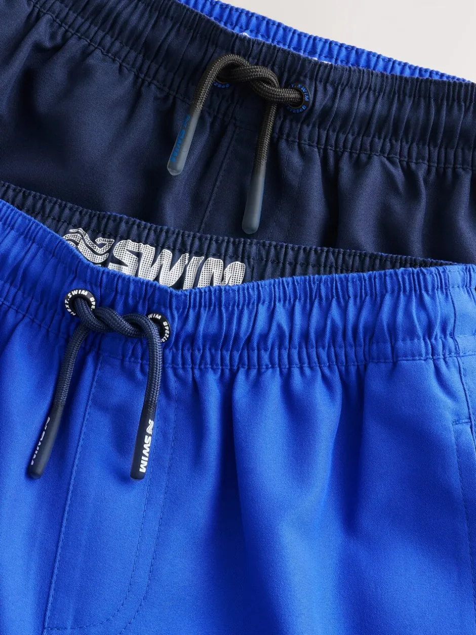 Badkleding|Next - Set van 2 zwembroeken (1.5-16jr) Kobaltblauw en marineblauw
